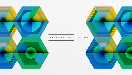 Poster - Hexagons design geometric abstract background