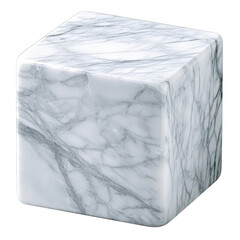 Poster - Marble block on black background with smooth surface and natural patterns displayed in studio lighting isolated on transparent background.