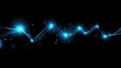 © วรรณภา มะโนศรี - A glowing blue line chart with sharp upward trends, overlaid with stock market data points and percentage growth symbols, on a digital interface with real-time updates.