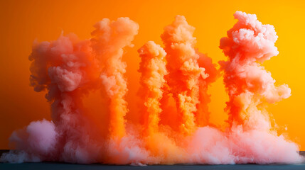 Wall Mural - Abstract Orange and Pink Smoke Art: Vibrant Color and Dynamic Movement