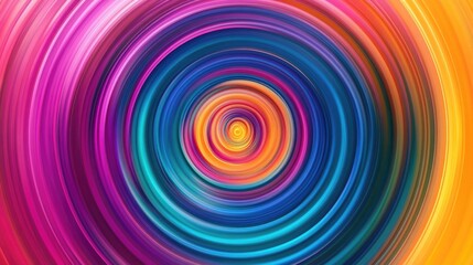Poster - Abstract colorful concentric circles create a mesmerizing spiral pattern with vibrant hues