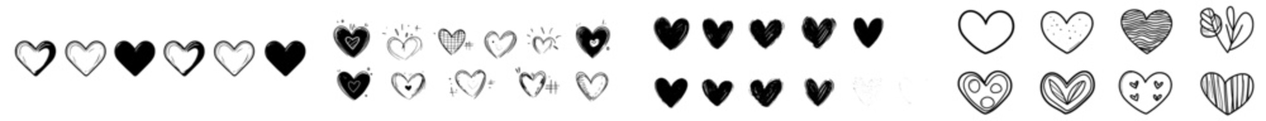 Poster - modern heart collection. love, favorites, and a concept button icon for ui, ux, and gui.
