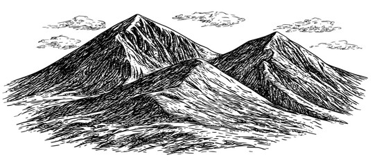 Poster - sea waves illustrated in a modern style, using black ink with a brush texture and a single stroke te