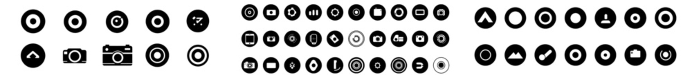 Poster - Set of camera icons. Photo camera symbol. Photography camera icon.