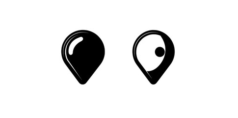 Poster - ofvs267 OutlineFilledVectorSign ofvs - modern location pin icon, travel destination logo, map marker sign, isolated and transparent, featuring outline and filled versions, AI 10 / EPS 10 / PNG,