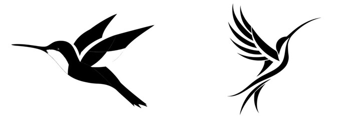 Poster - A contemporary hummingbird outline set against a white backdrop.