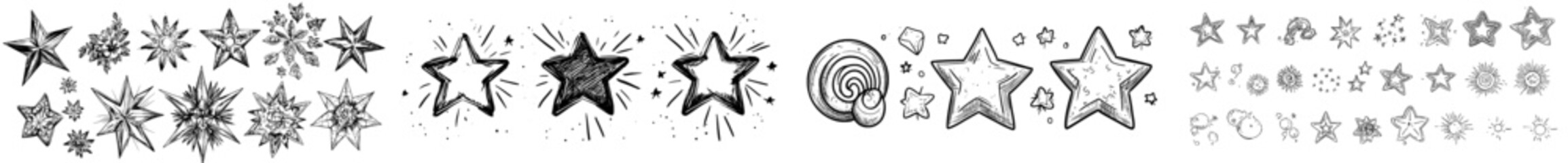 Poster - Hand-drawn doodle set named Star Shine Sparkle with glitter icons.