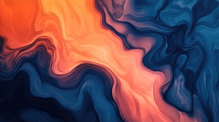 Poster - A soft gradient abstract background transitioning from deep blues to bright oranges, evoking feelings of calm and warmth, ideal for modern design applications.