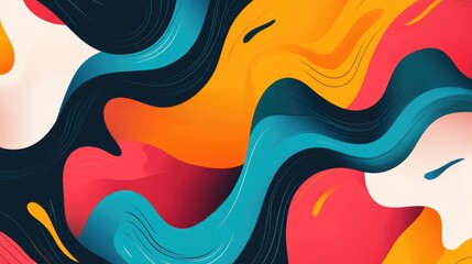 Poster - A vibrant abstract background featuring swirling colors and fluid shapes, creating a sense of movement and energy, perfect for artistic or creative projects.