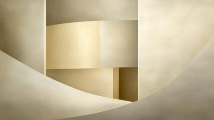 Leinwandbilder - Elegant wallpaper design featuring light textures and soft curves, creating serene atmosphere