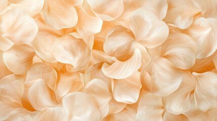Poster - Soft peach flower petals create delicate and elegant background, perfect for various design projects