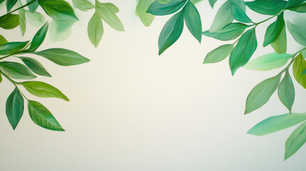 Poster - Fresh green leaves create serene and elegant backdrop, perfect for nature lovers