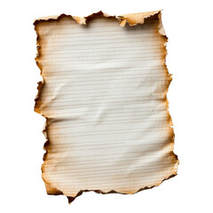 Wall Mural - Torn edge piece of paper isolated on white background showcasing texture and detail for design purposes isolated on transparent background.