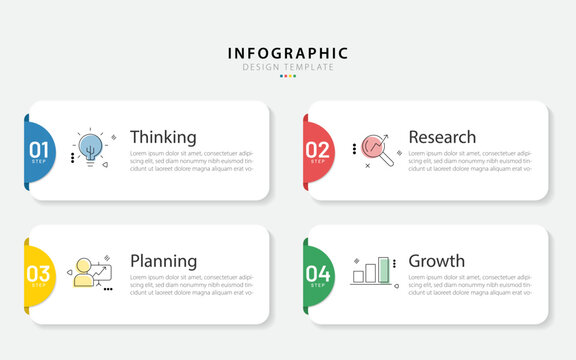 timeline infographic template. 4 step timeline journey, calendar flat simple infographics design tem