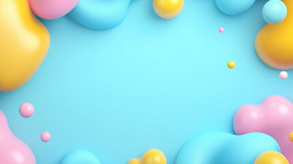 Leinwandbilder - Soft pastel wallpaper with abstract shapes in vibrant colors and textures