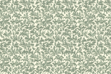 Poster - Floral Toile Tapestry Pattern. Vintage botanical wallpaper pattern. Background image. Created with Generative AI technology