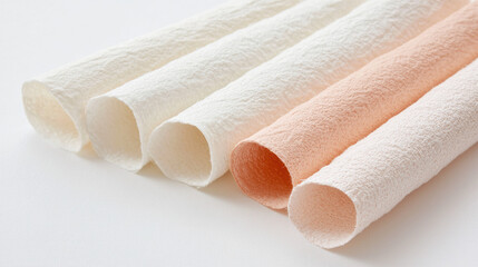 Fototapete - Soft textured rolls in neutral and pastel tones, perfect for creative projects