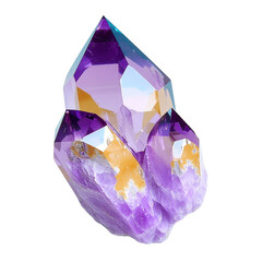 Poster - Purple and orange diamond on black background with geometric design and sharp edges for artistic composition isolated on transparent background.