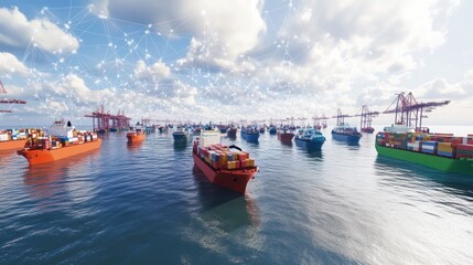 Poster - Container Ships Connected Global Maritime Network