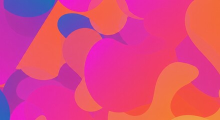 Poster - Abstract Vibrant Shapes: A mesmerizing abstract background with overlapping, fluid shapes in vibrant hues of pink, orange, and blue, creating a dynamic and energetic visual experience. 