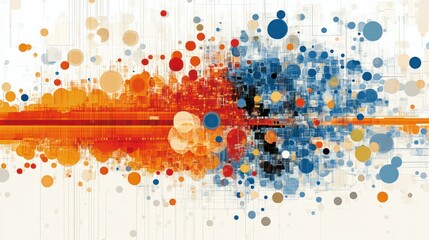 Poster - Abstract Colorful Circles and Grid Pattern Artwork