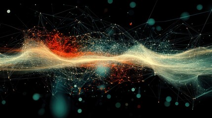 Aufkleber - Abstract Network Data Flow Visualization Image