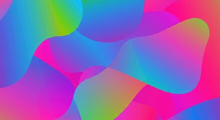 Poster - Abstract Fluid Gradient: A captivating abstract background features a dynamic interplay of vibrant fluid shapes, merging and flowing in a dazzling spectrum of iridescent colors.  
