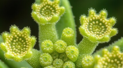 Poster - Closeup Macro Image Of Green Plant Buds