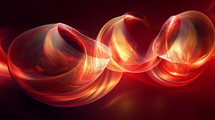 Poster - Abstract Swirls of Light with Fiery Hues Displaying Dynamic Energy and Movement Ideal for Backgrounds and Creative Visual Elements in Digital Art Projects