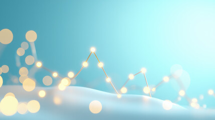 Leinwandbilder - Soft teal background with abstract lines and glowing dots creating serene atmosphere