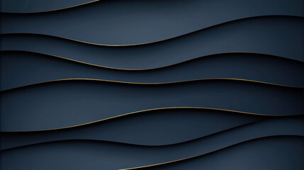 Leinwandbilder - Elegant dark background with subtle gold shimmer and flowing wave patterns