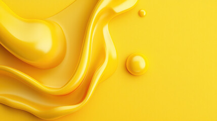 Leinwandbilder - Bright yellow liquid shapes create vibrant and energetic backdrop, perfect for design projects