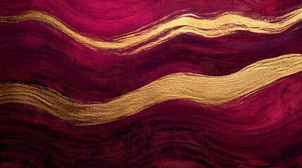 Poster - Abstract Red and Gold Waves Artwork with Rich Textures and Flowing Lines, Perfect for Modern Interior Design Projects and Artistic Inspirations