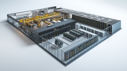 Poster - Modern Data Center Interior Architectural Model