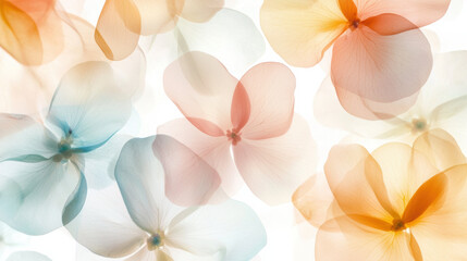 Leinwandbilder - Gentle pastel colors blending into each other create serene floral pattern