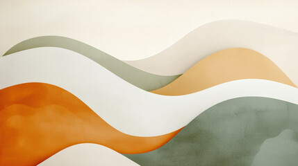Leinwandbilder - Smooth waves in earthy tones create calming abstract background. Ideal for design projects