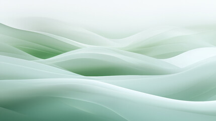 Aufkleber - Fresh and clean light gray and green gradient waves create serene atmosphere