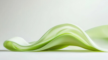 Aufkleber - Soft green fabric waves create serene and calming atmosphere, representing health and tranquility