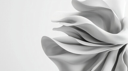 Leinwandbilder - Minimalist design featuring flowing white shapes on textured background, creating serene and modern aesthetic