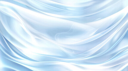 Fototapete - Soft, flowing fabric in shades of blue and white creates serene atmosphere. gentle waves evoke sense of calm and tranquility