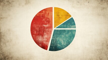 Poster - Vintage Styled Pie Chart Showing Data Segments