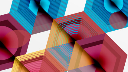 Aufkleber - Hexagons design geometric abstract background