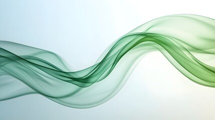 Wall Mural - Elegant Green Fluid Waves Flowing Upward in Abstract 3D Visualization