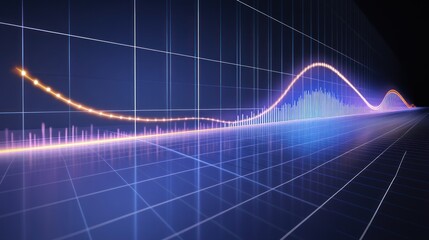 Poster - Abstract Glowing Lines Graph Data Visualization