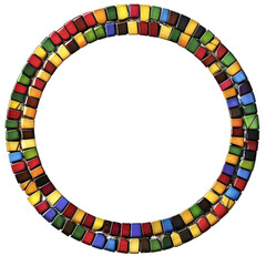 Poster - Colorful Abstract Circle Frame Design with 3D Icon and Heart Shape