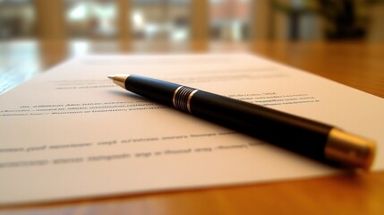 Poster - Black Pen Resting on Important Legal Document