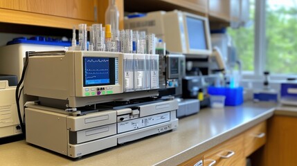 Poster - Laboratory Analytical Equipment With Sample Tubes
