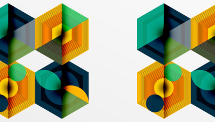 Poster - Hexagons design geometric abstract background