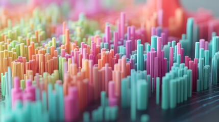 Poster - Abstract Colorful Cylindrical Structures in a 3D Render