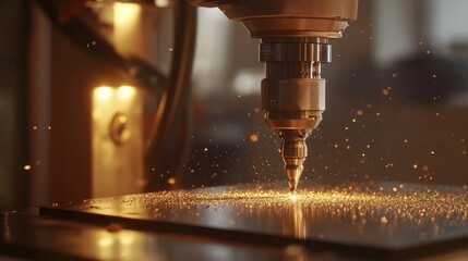Poster - Precision Machine Engraving Metal Sparks Fly